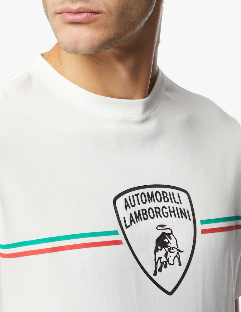 rinascente Lamborghini Maglietta girocollo logo tricolore recyc jersey