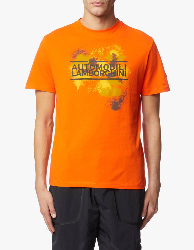 rinascente Lamborghini Maglietta girocollo lettering drip recyc jersey