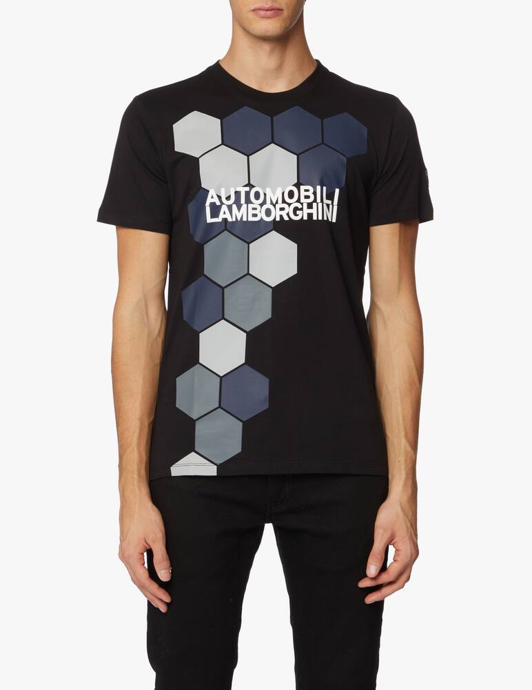 rinascente Lamborghini Hexagons lettering jersey t-shirt