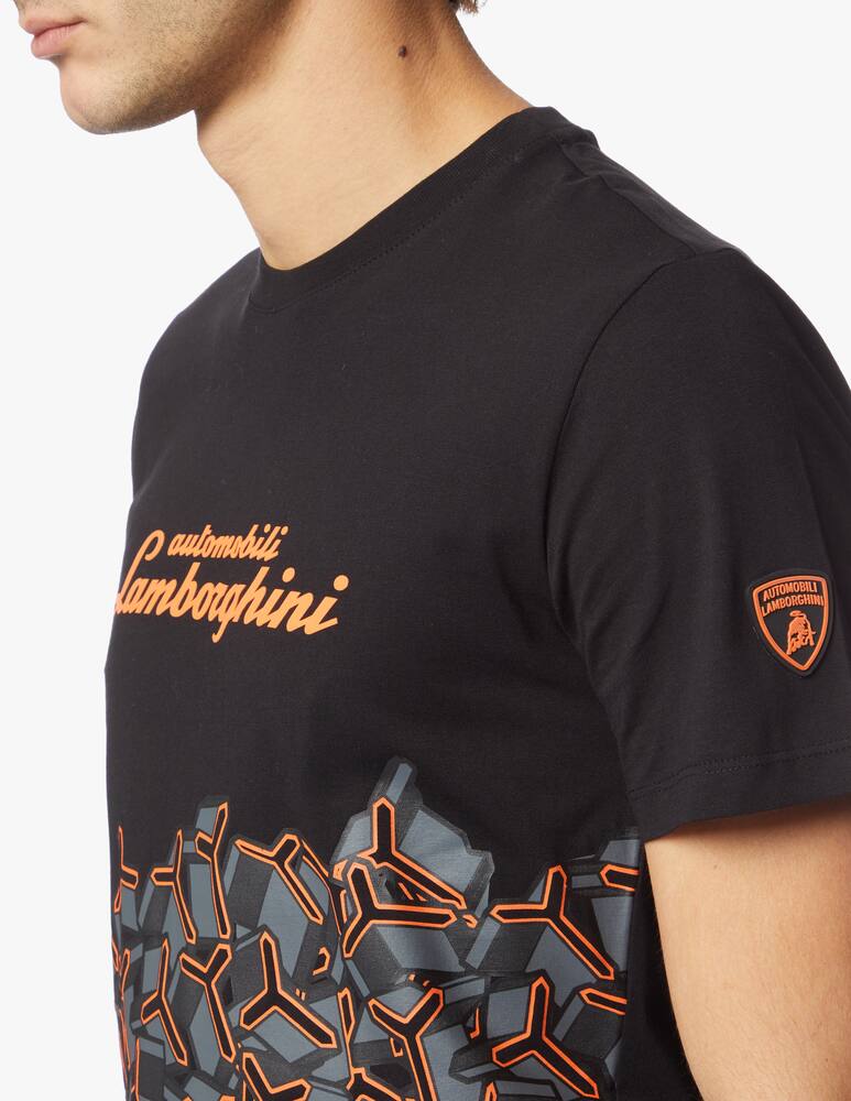 rinascente Lamborghini Hexagons lettering jersey t-shirt