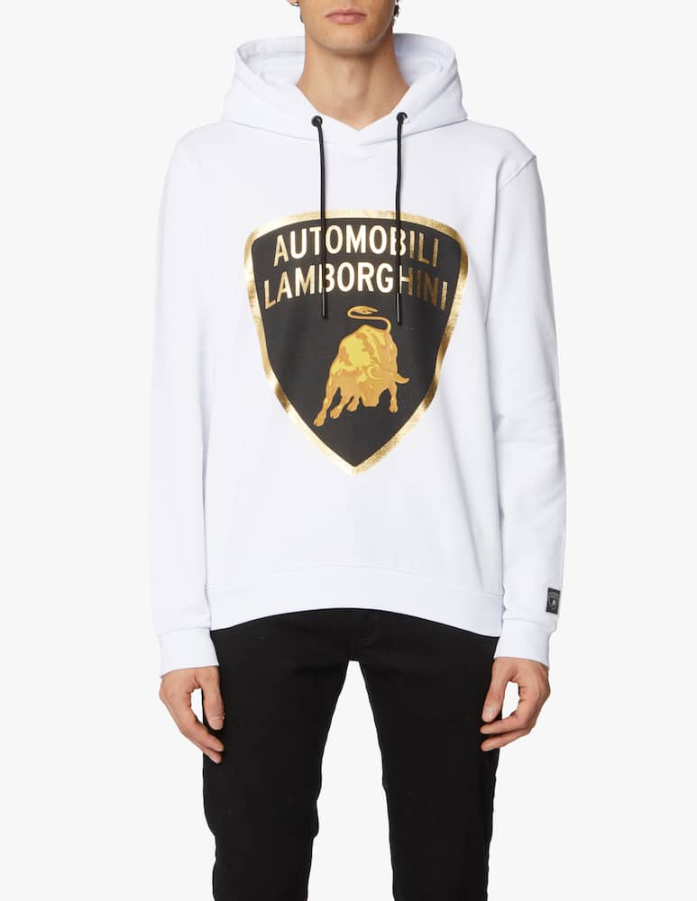 rinascente Lamborghini Felpa cappuccio scudetto grande cotone organico