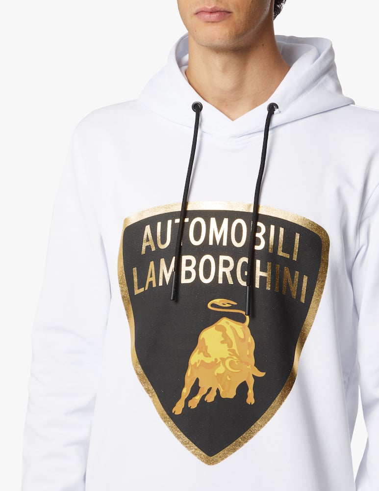 rinascente Lamborghini Felpa cappuccio scudetto grande cotone organico