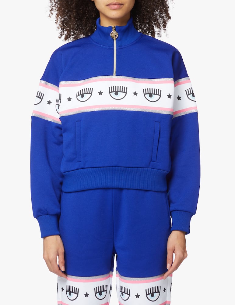 rinascente Chiara Ferragni Felpa maxi Logomania mid-zip