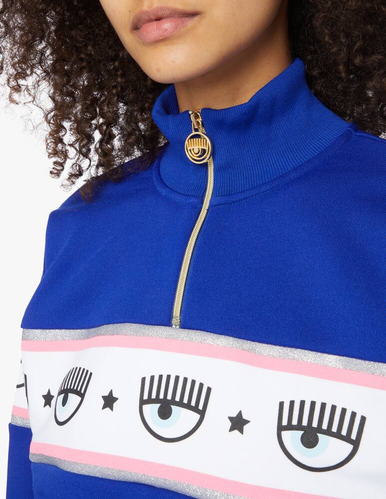 rinascente Chiara Ferragni Felpa maxi Logomania mid-zip