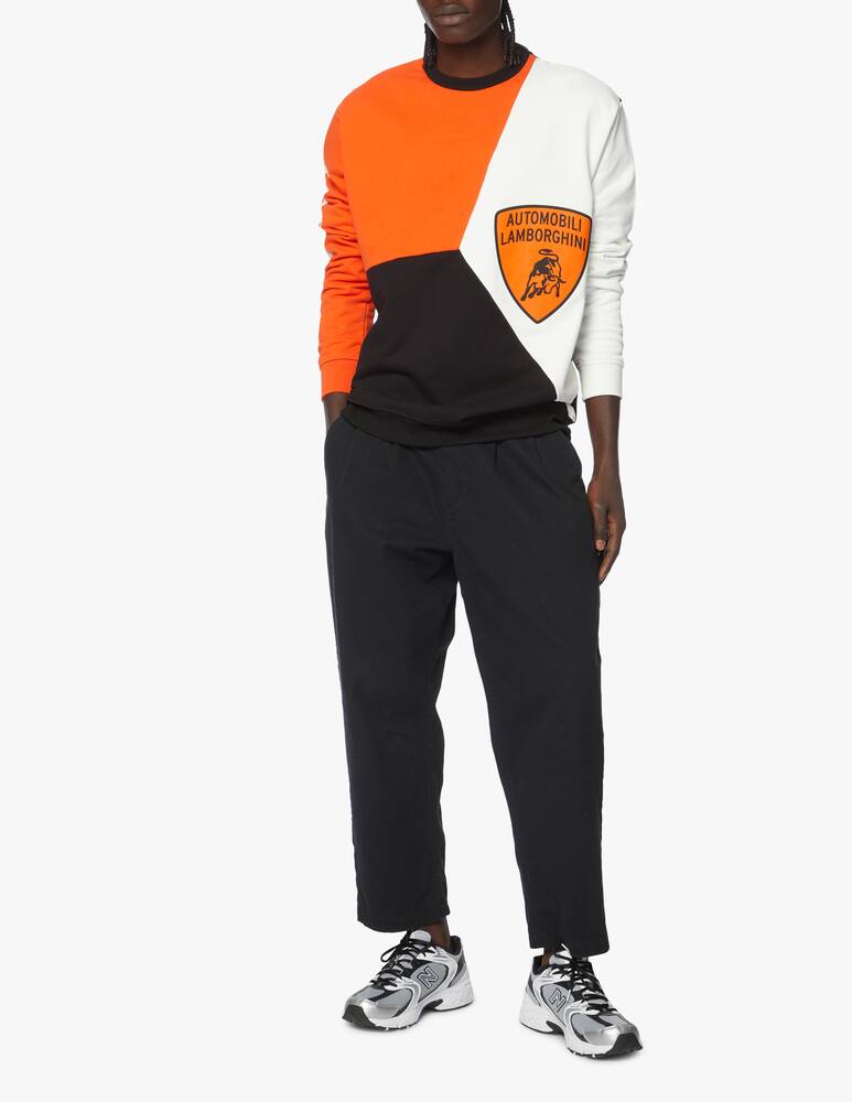 rinascente Lamborghini Color block logo sleeve lettering sweatshirt