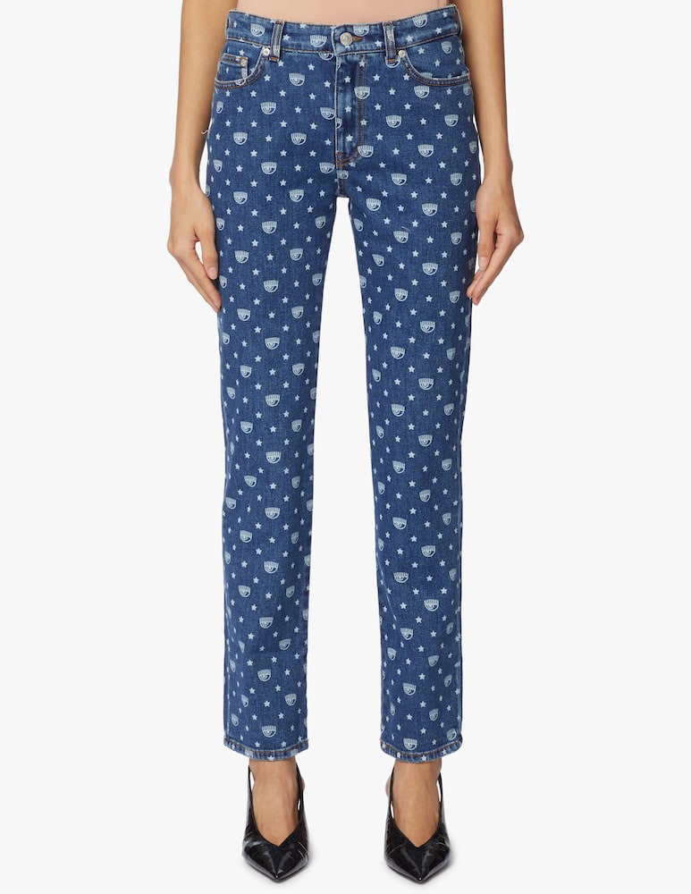 rinascente Chiara Ferragni Logomania eye-star jeans