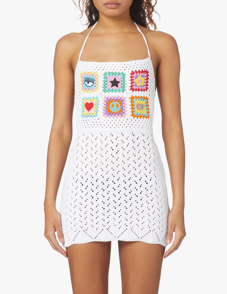 rinascente Chiara Ferragni Vestito in crochet con spalline - bianco