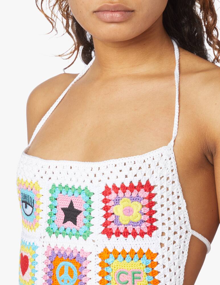 rinascente Chiara Ferragni Vestito in crochet con spalline - bianco