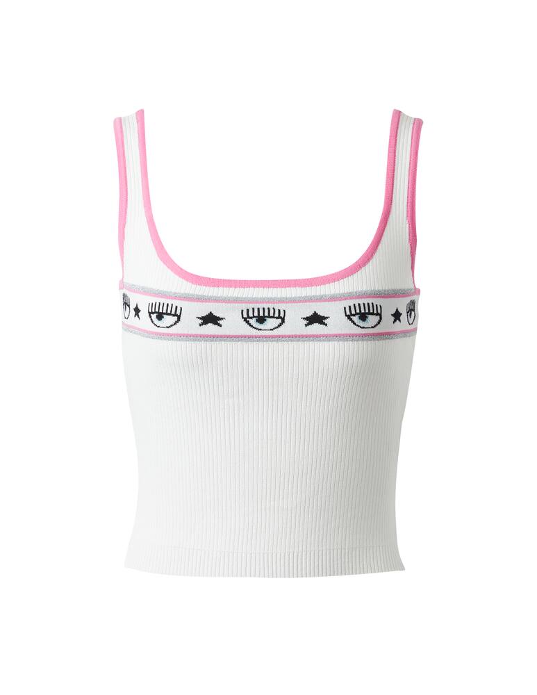 rinascente Chiara Ferragni Logo Mania cropped top - white
