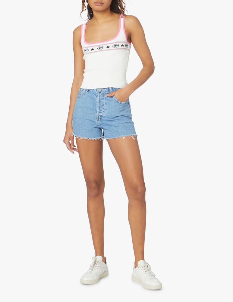 rinascente Chiara Ferragni Logo Mania cropped top - white