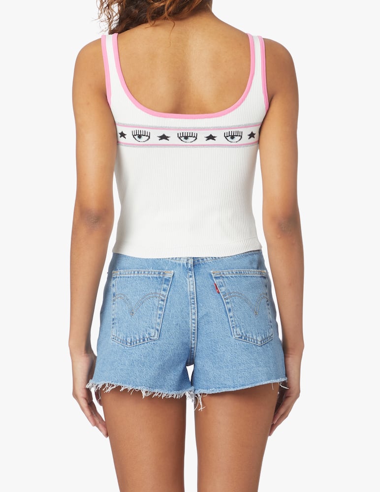 rinascente Chiara Ferragni Logo Mania cropped top - white