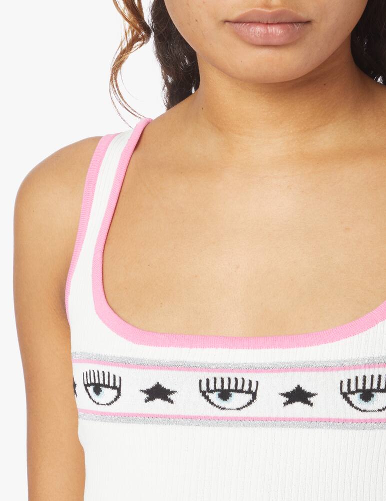 rinascente Chiara Ferragni Logo Mania cropped top - white