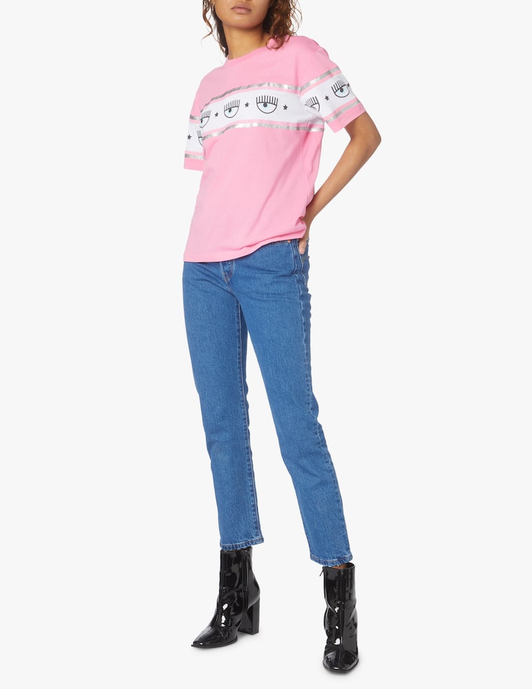 rinascente Chiara Ferragni T-shirt girocollo regular Logo Mania - rosa