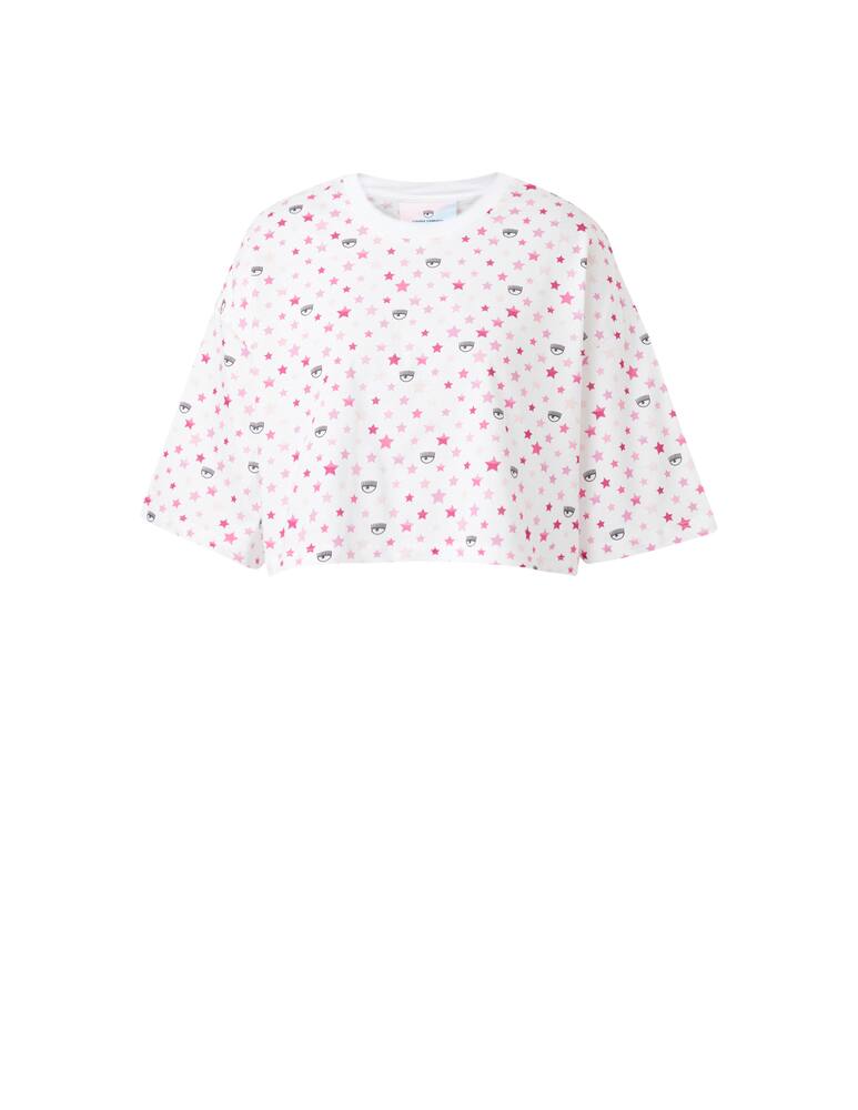 Chiara Ferragni T-shirt crop con stelle e arcobaleno - bianco - immagine 5 Chiara Ferragni T-shirt crop con stelle e arcobaleno - bianco - immagine 5