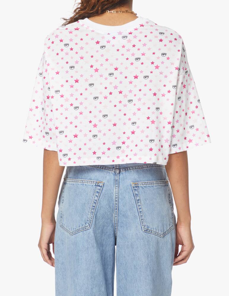 Chiara Ferragni T-shirt crop con stelle e arcobaleno - bianco - immagine 3 Chiara Ferragni T-shirt crop con stelle e arcobaleno - bianco - immagine 3
