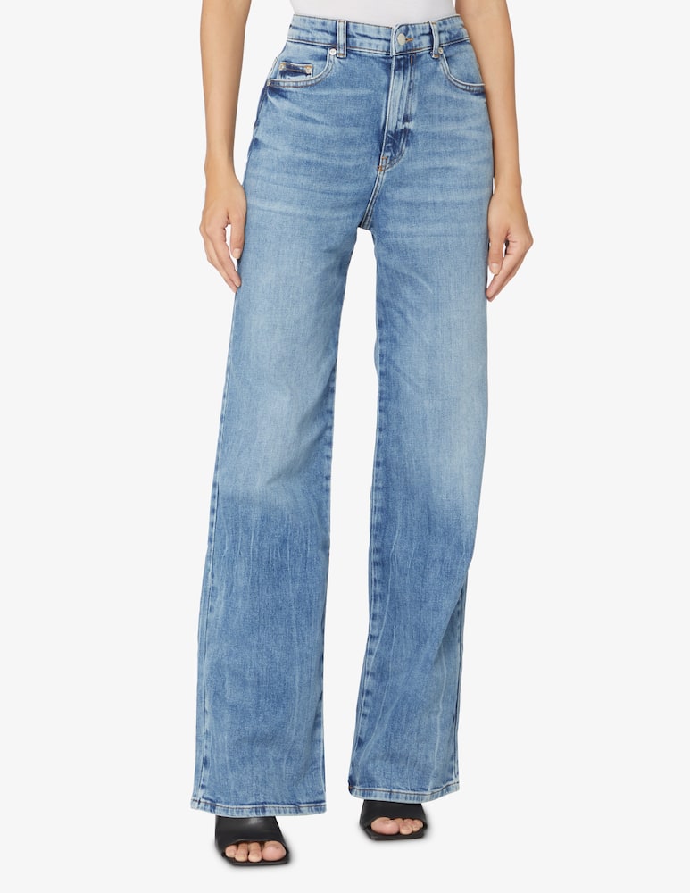 rinascente Chiara Ferragni Pantaloni palazzo 5 tasche a vita alta in cotone - Blu