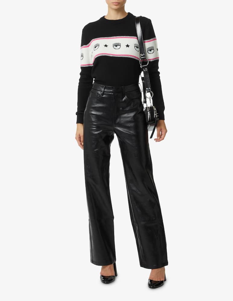 rinascente Chiara Ferragni Maxilogomania wool blend knitted vest - Black