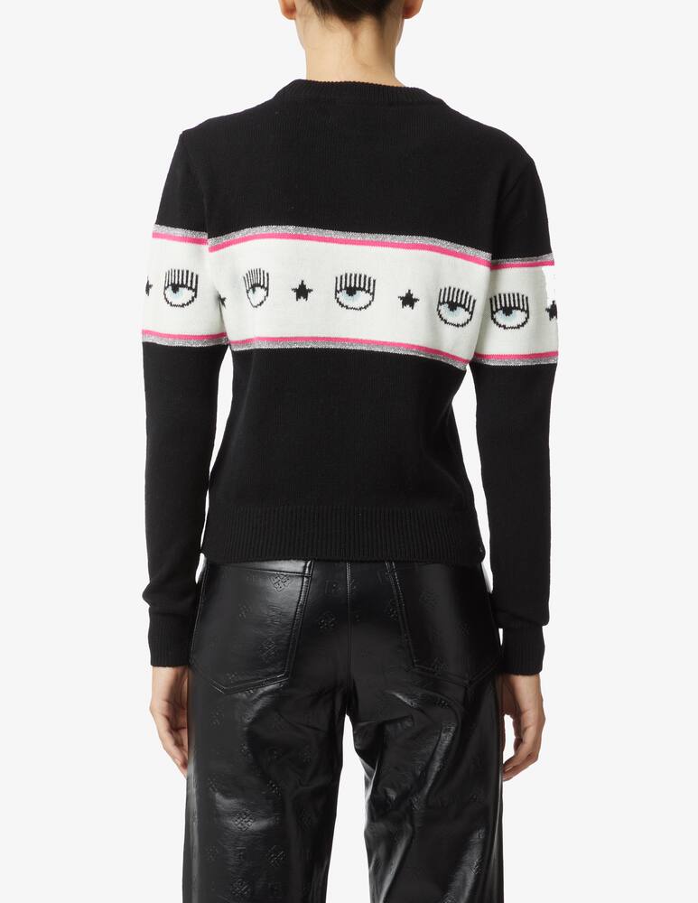 rinascente Chiara Ferragni Maxilogomania wool blend knitted vest - Black