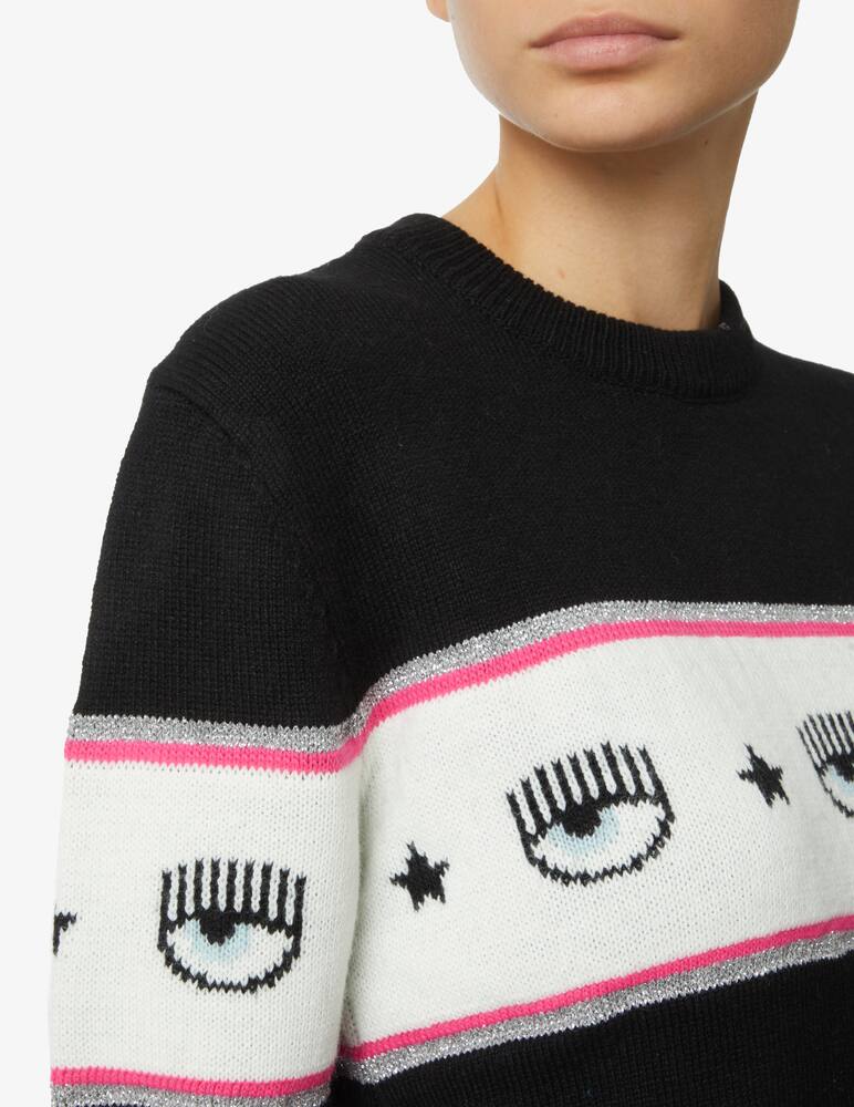 rinascente Chiara Ferragni Maxilogomania wool blend knitted vest - Black