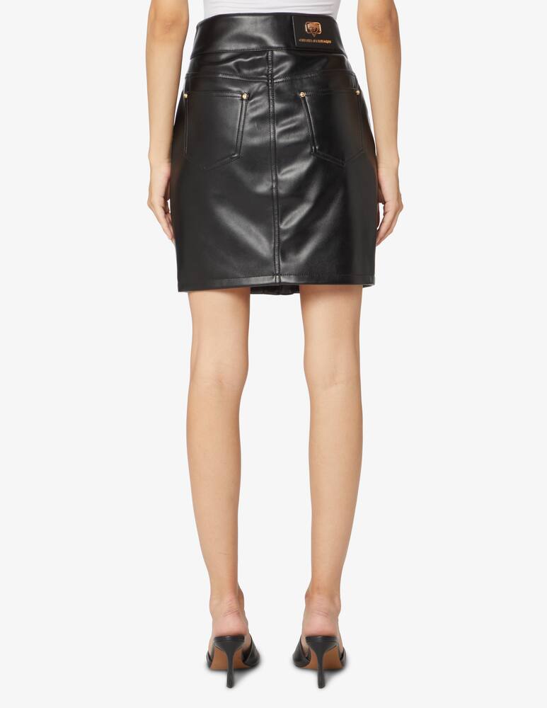 rinascente Chiara Ferragni Gonna mini in pelle con bottoni - Nero