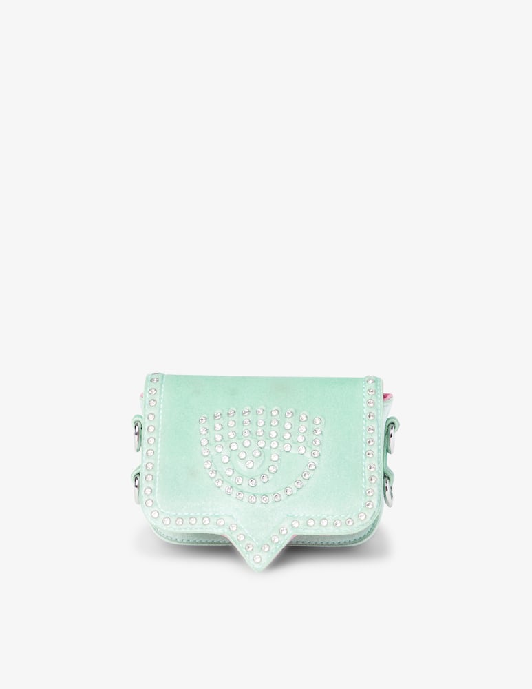 Chiara Ferragni Borsa a tracolla in velluto Eye - Verde - immagine 1 Chiara Ferragni Borsa a tracolla in velluto Eye - Verde - immagine 1