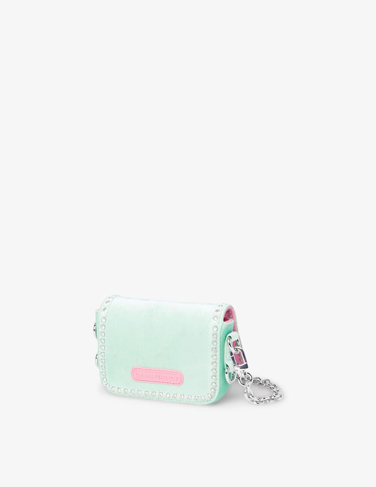 Chiara Ferragni Borsa a tracolla in velluto Eye - Verde - immagine 3 Chiara Ferragni Borsa a tracolla in velluto Eye - Verde - immagine 3