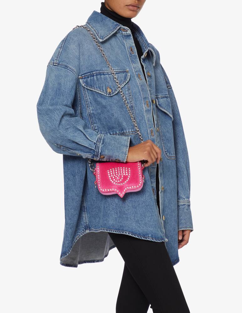 rinascente Chiara Ferragni Borsa a tracolla in velluto Eye  - Rosa