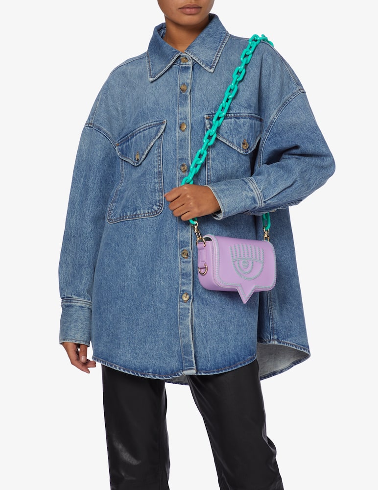 rinascente Chiara Ferragni Eye M studs crossbody bag - Lilac