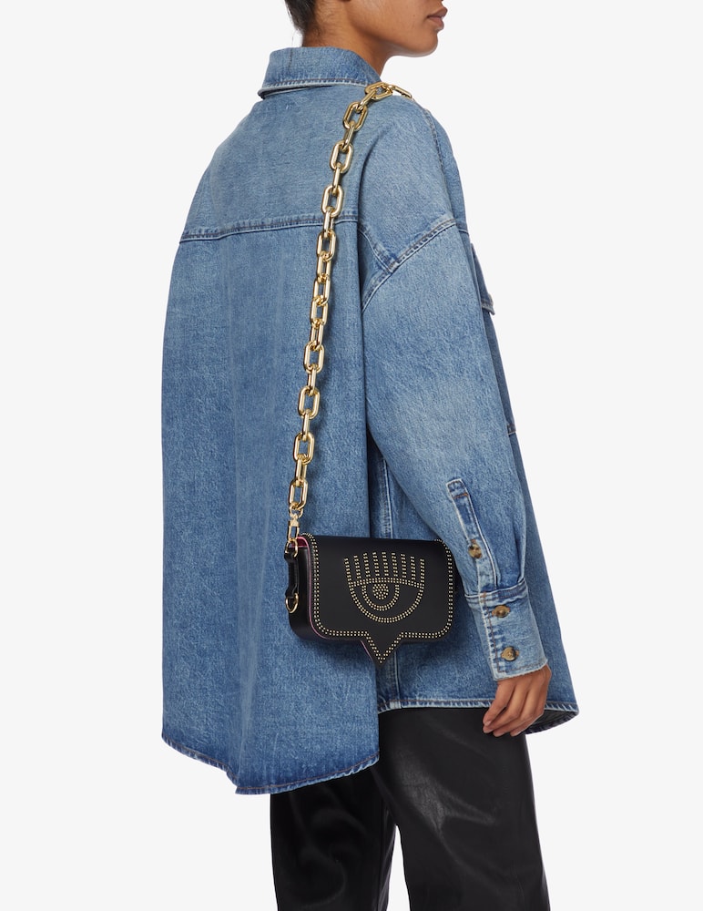 rinascente Chiara Ferragni Borsa a tracolla M Studs Eye - Nero