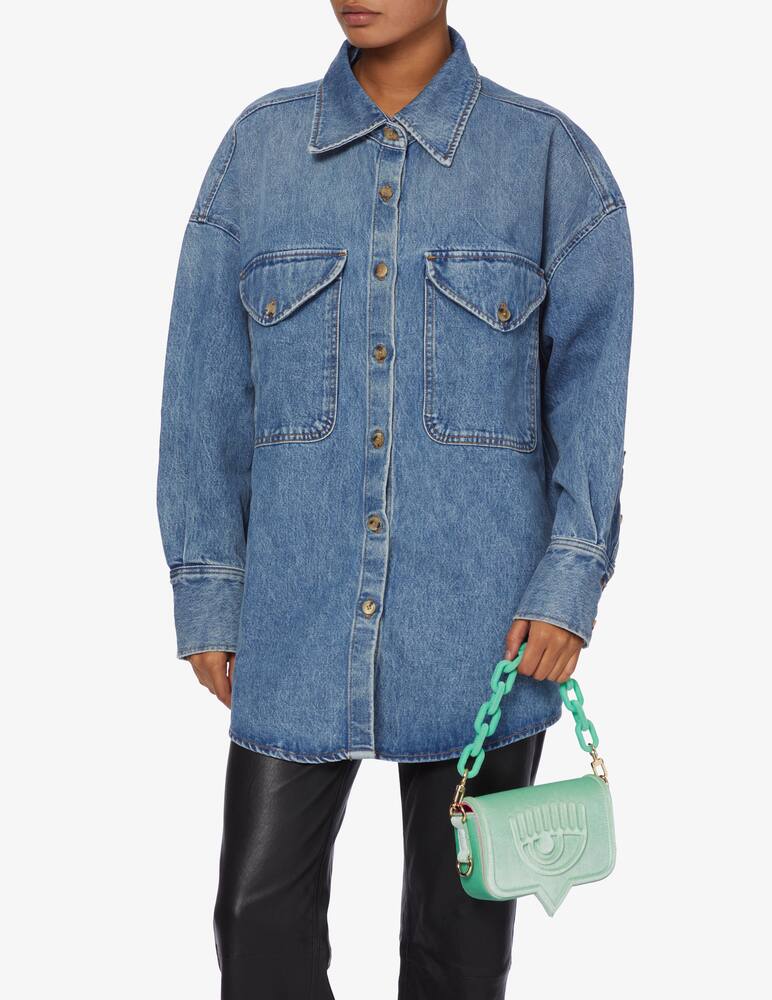 rinascente Chiara Ferragni Borsa M in velutto Eye - Verde