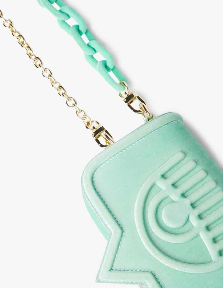 rinascente Chiara Ferragni Borsa M in velutto Eye - Verde