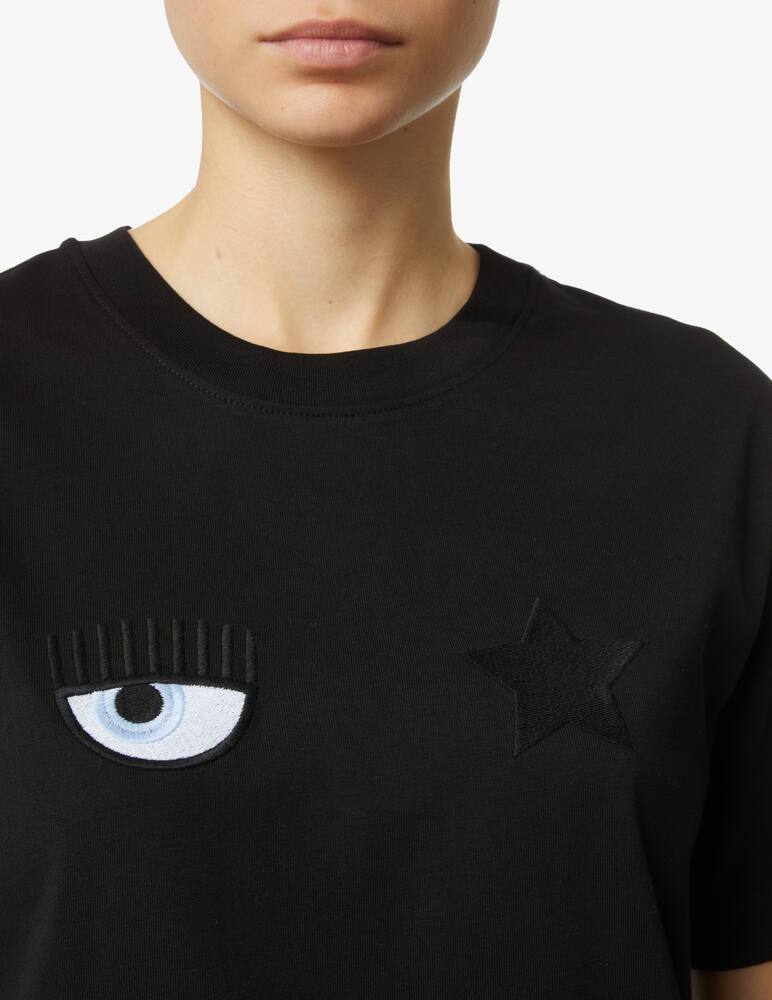 rinascente Chiara Ferragni Eye star cotton t-shirt - Black