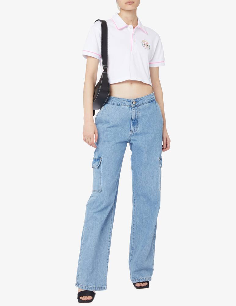 Chiara Ferragni Cotton cropped polo shirt - picture 2 Chiara Ferragni Cotton cropped polo shirt - picture 2