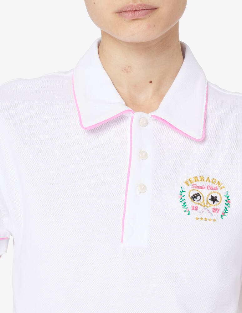 rinascente Chiara Ferragni Polo crop in cotone