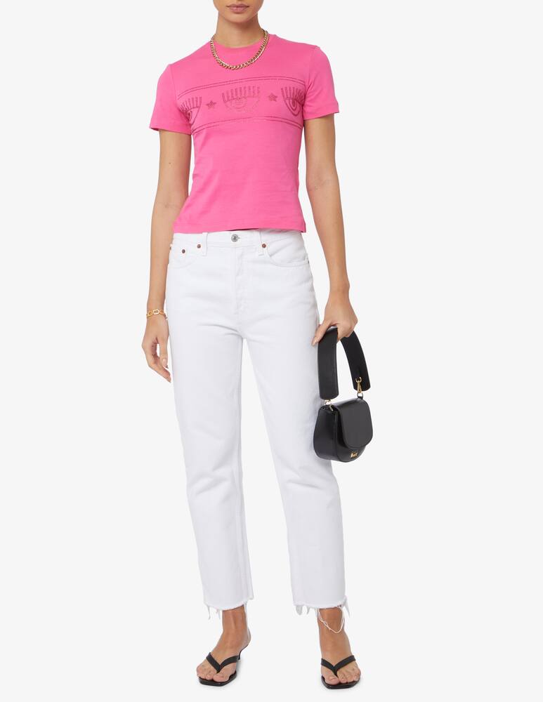 rinascente Chiara Ferragni T-shirt in cotone con logo - Rosa