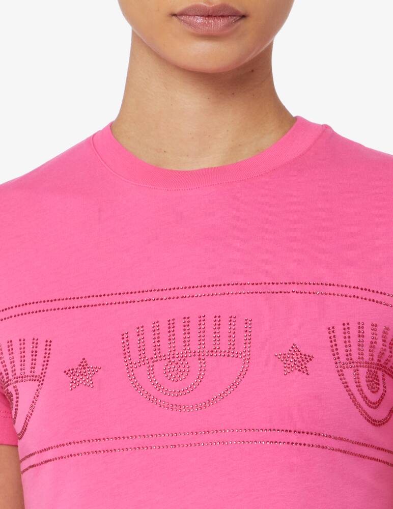rinascente Chiara Ferragni T-shirt in cotone con logo - Rosa