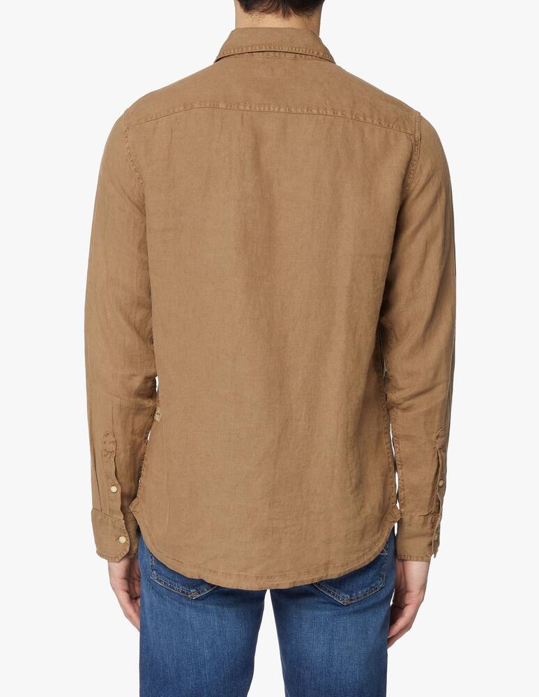 rinascente Replay Camicia manica lunga lino - marrone