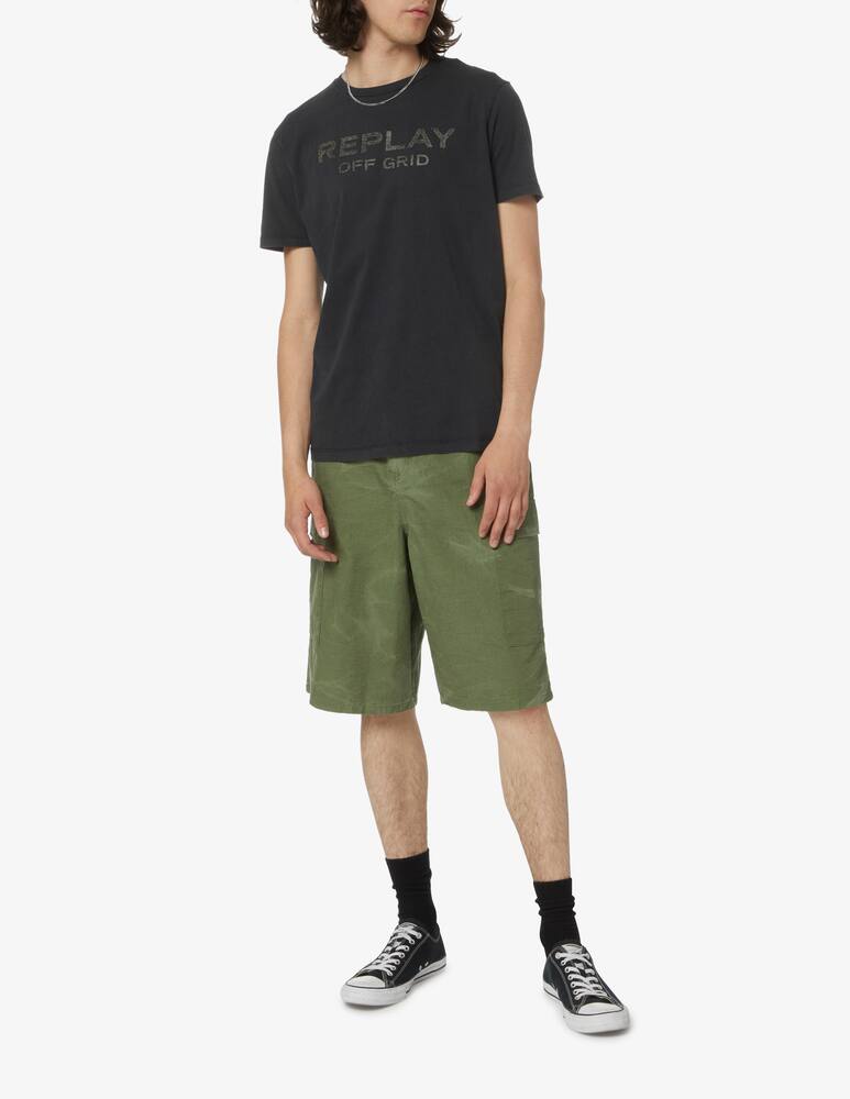 rinascente Replay Maglietta manica corta stampa replay off grid - nero