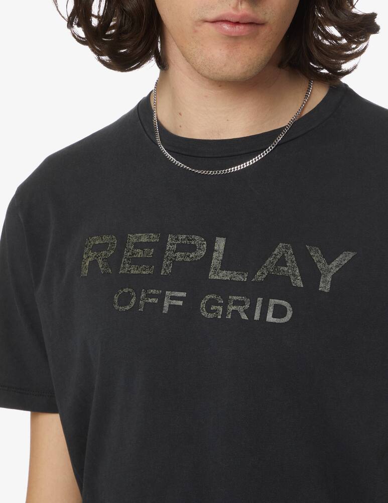 rinascente Replay Maglietta manica corta stampa replay off grid - nero