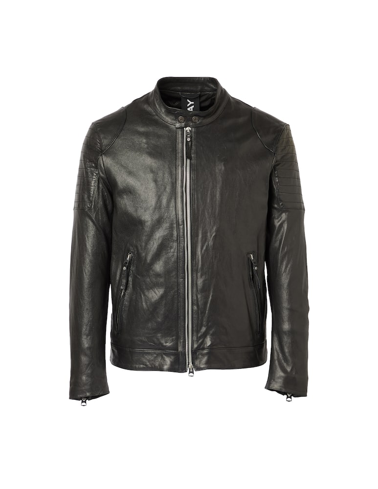 rinascente Replay Biker leather jacket - black