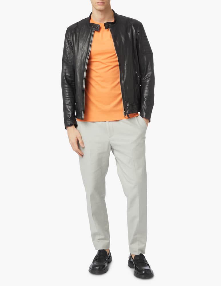 rinascente Replay Biker leather jacket - black