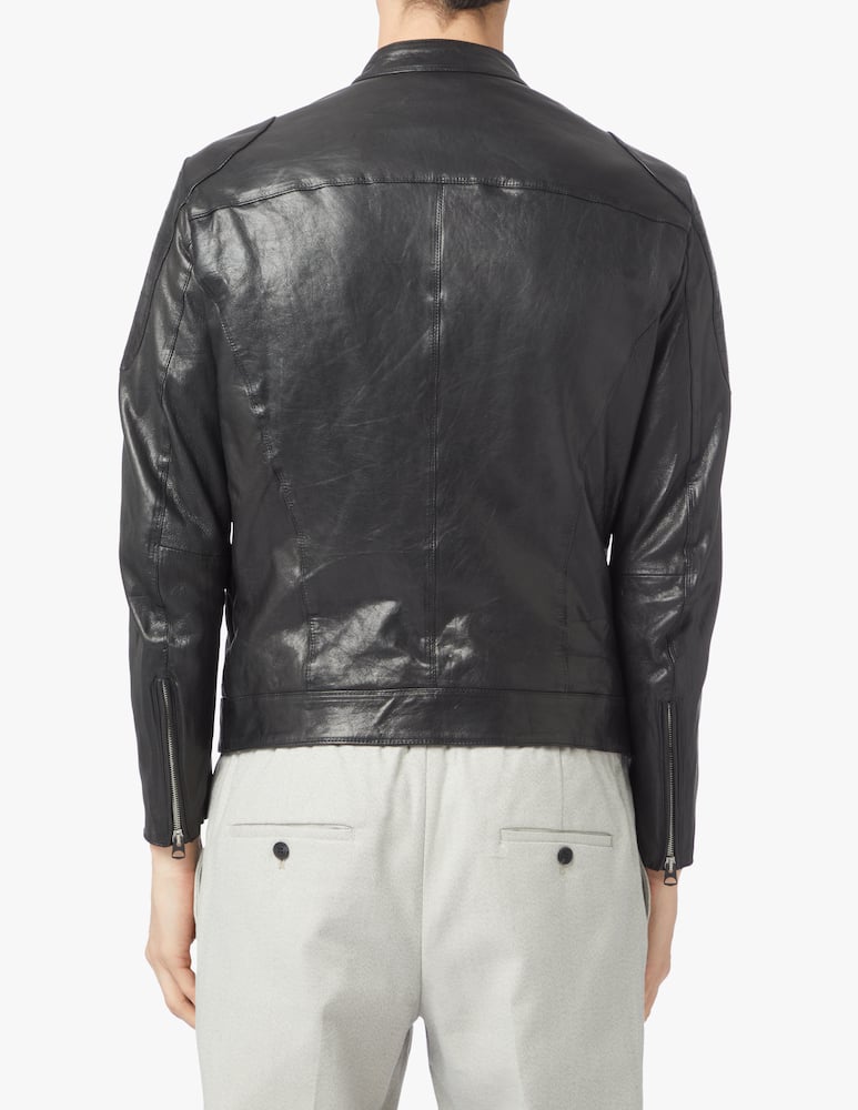 rinascente Replay Biker leather jacket - black
