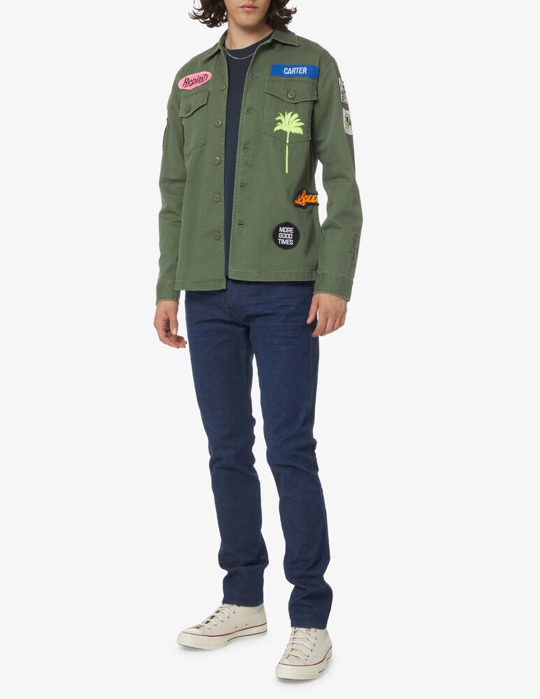 rinascente Replay Giacca overshirt in cotone satinato - verde