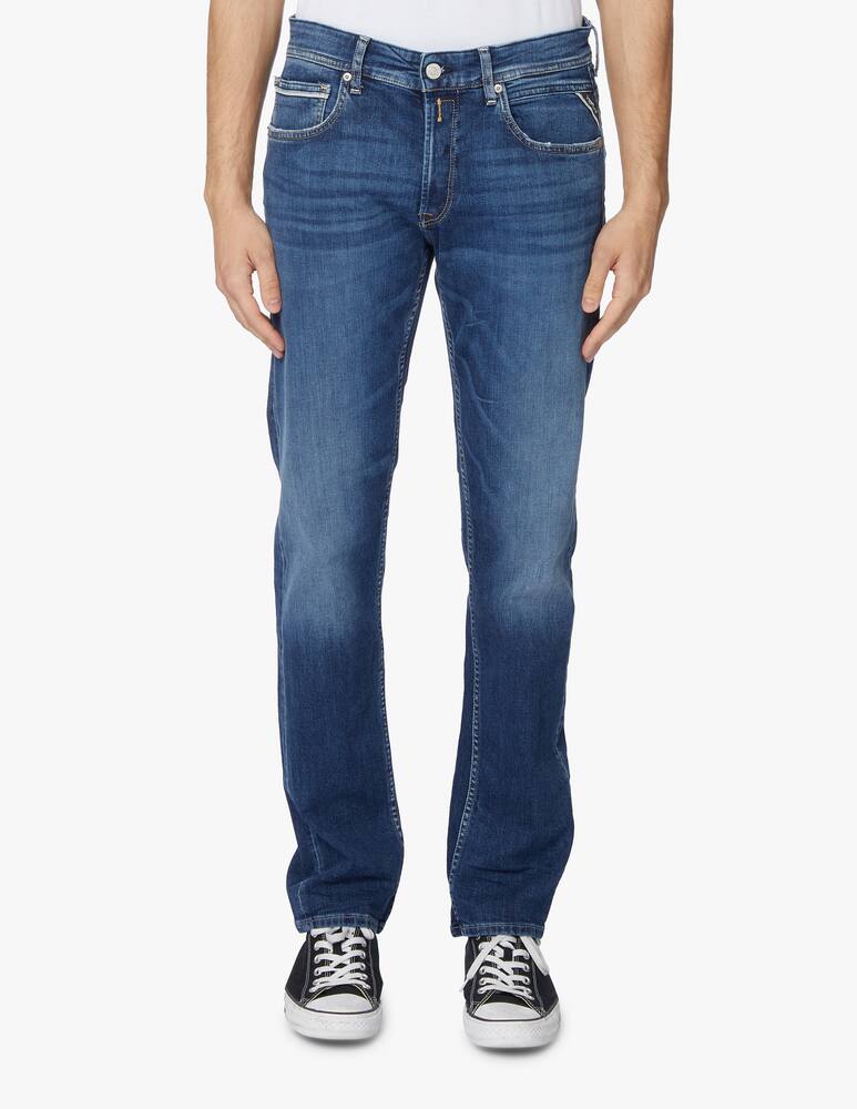 rinascente Replay Dark bio cotton grover straight jeans - blue