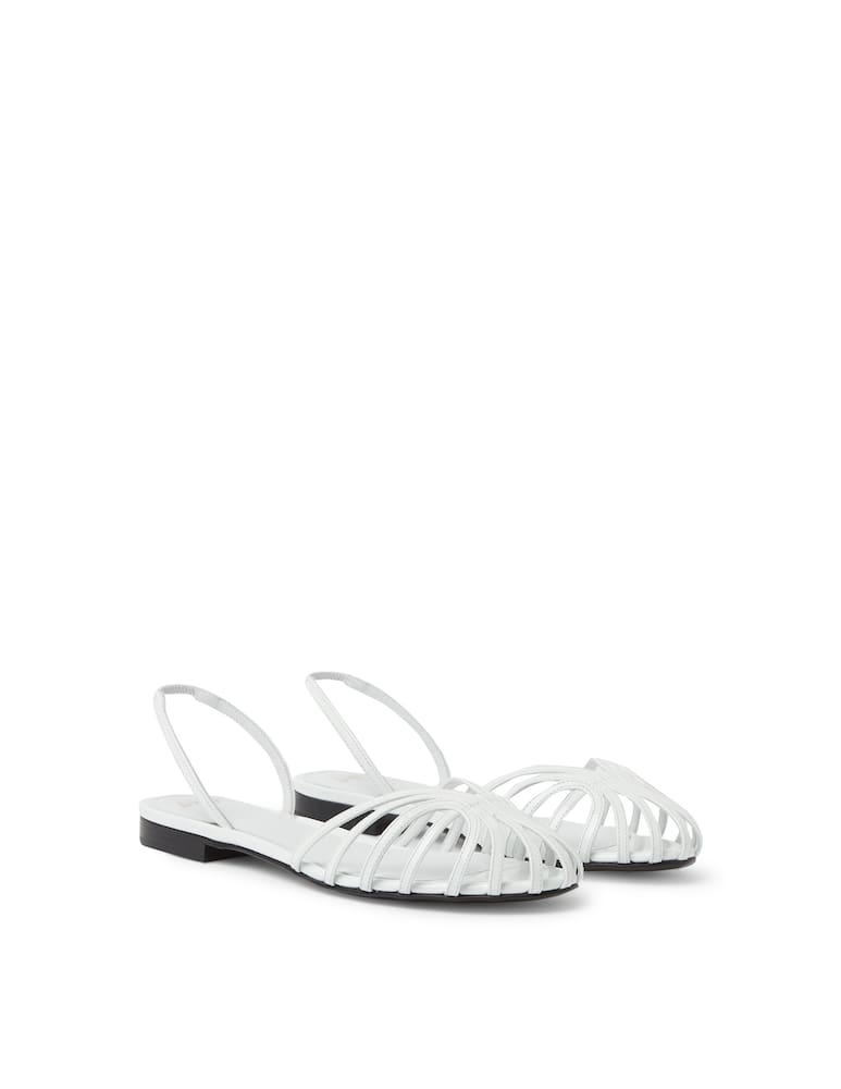 rinascente Alevì Sandali bassi in pelle verniciata Lia - bianco
