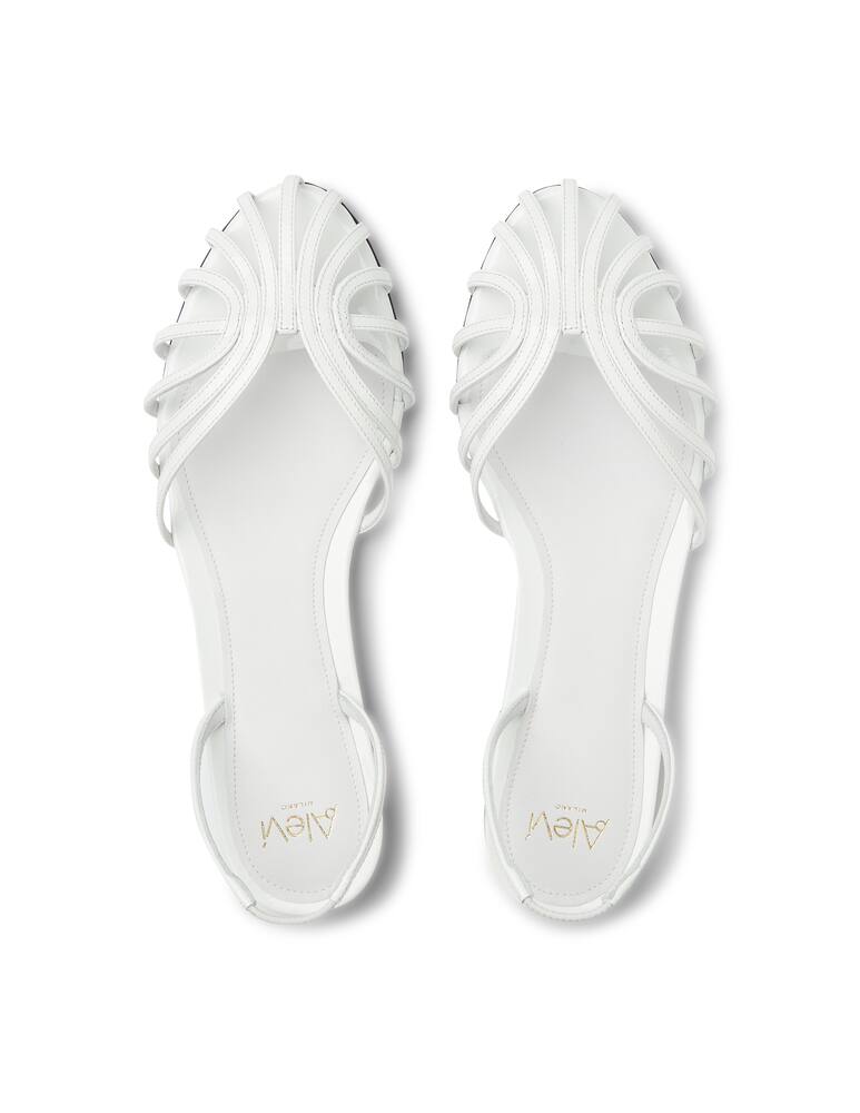 rinascente Alevì Sandali bassi in pelle verniciata Lia - bianco