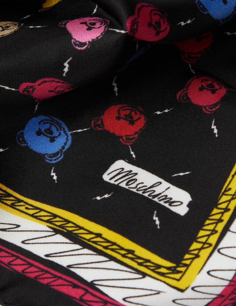 rinascente Moschino Mini bear allover scarf 50x50