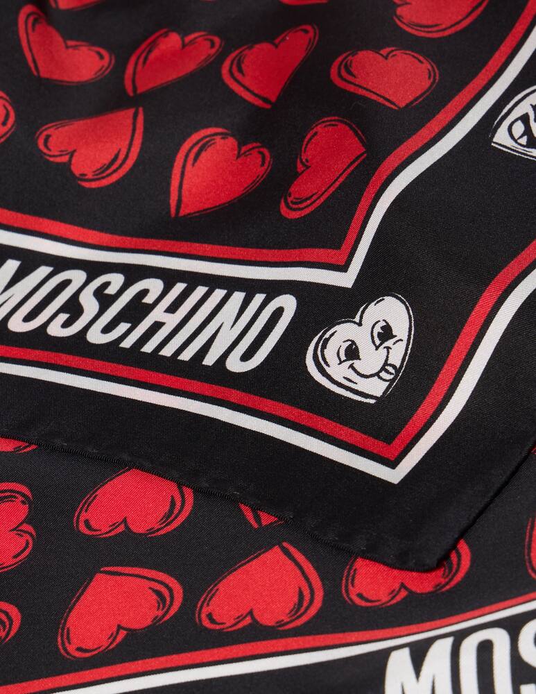 rinascente Moschino Sciarpa cuori seta 