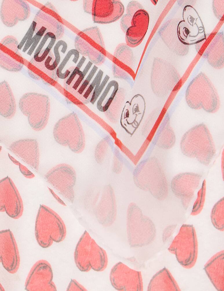 Moschino Cuori allover silk scarf - picture 2