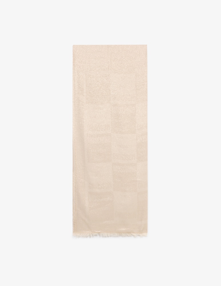 rinascente Moschino Lurex logo scarf